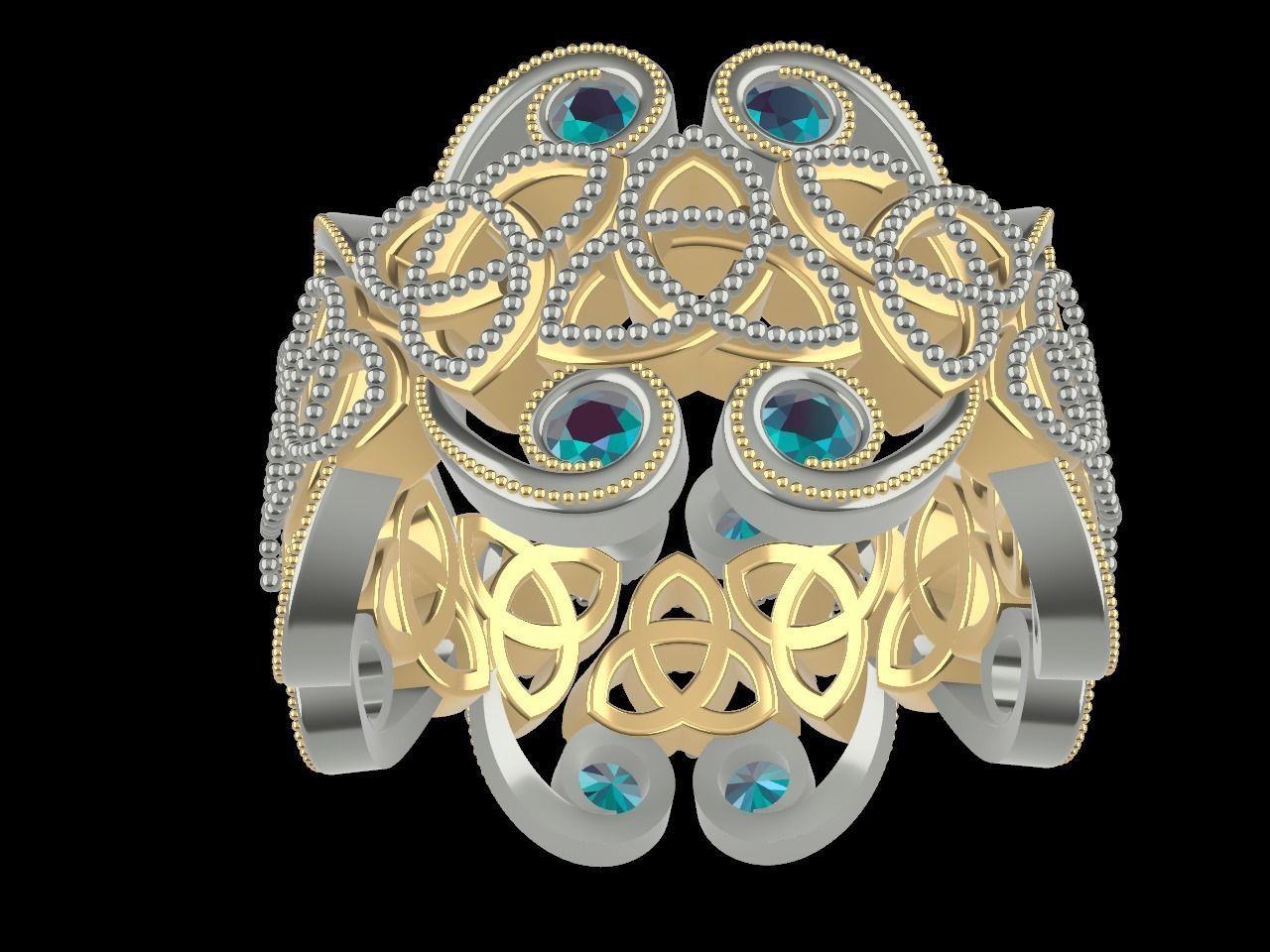 diamond Celtic knot ring animation  stl file verified 3D print model_11