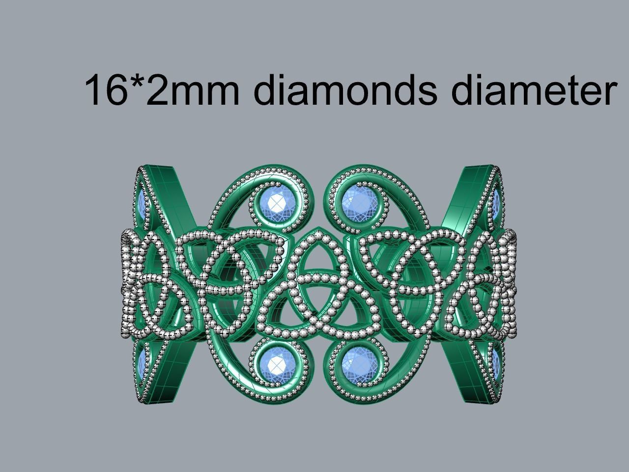 diamond Celtic knot ring animation  stl file verified 3D print model_9