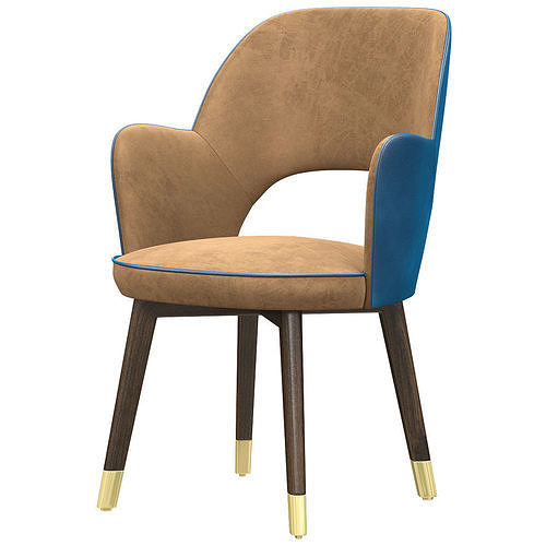 Baxter Colette chair arms 3d model Low-poly 3D model
