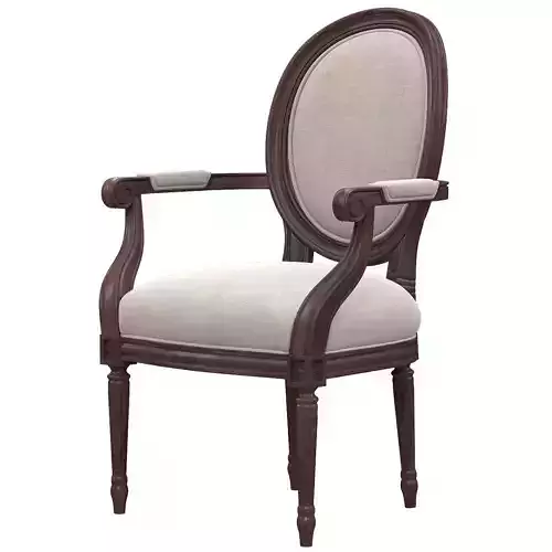 Chatton French Country Flax Linen Brown Ash 3d model