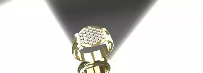 Round Diamond Pave Ring Size 8 Gold Silver Platinum Jewelry