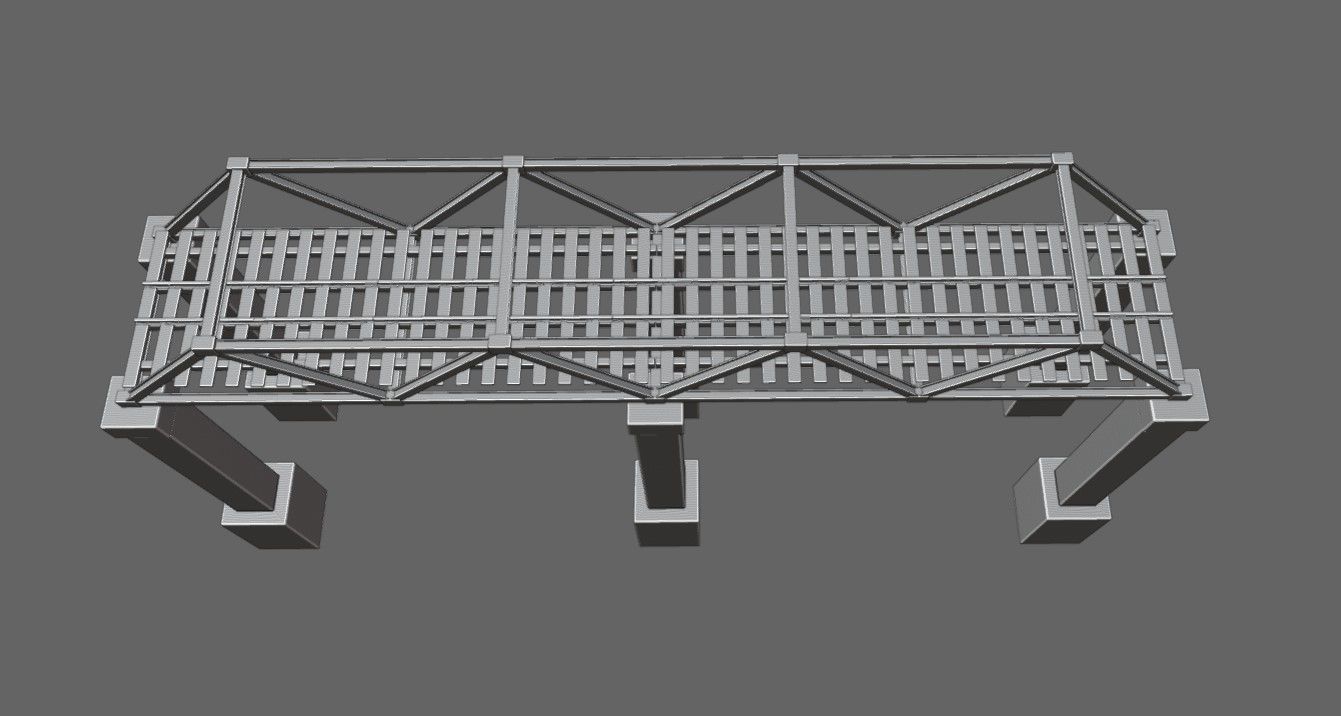 Train Bridge - Iron - Ponte de Trem Low-poly 3D model_19
