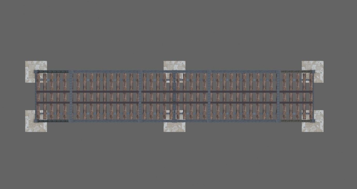 Train Bridge - Iron - Ponte de Trem Low-poly 3D model_15