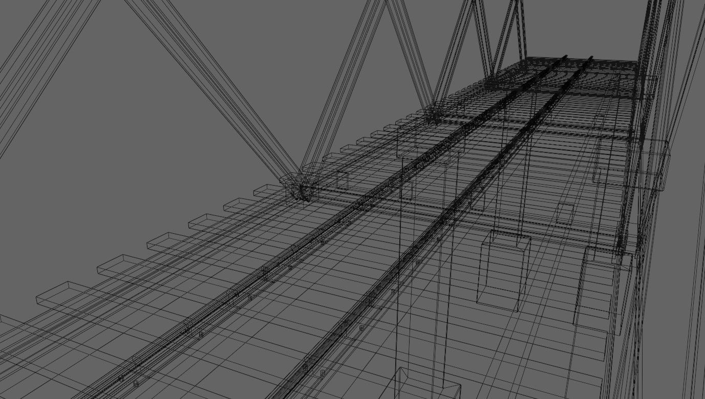 Train Bridge - Iron - Ponte de Trem Low-poly 3D model_24