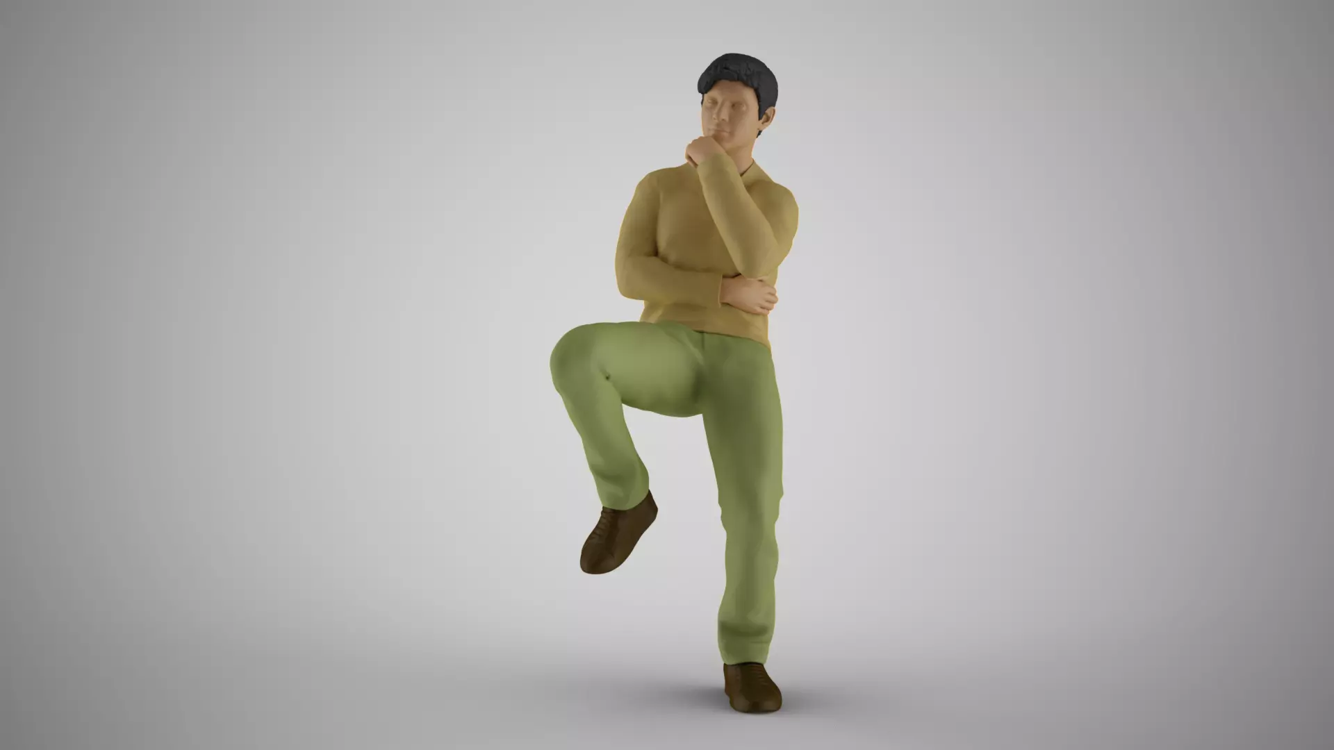 Thoughtful Man Sitting 3D print model