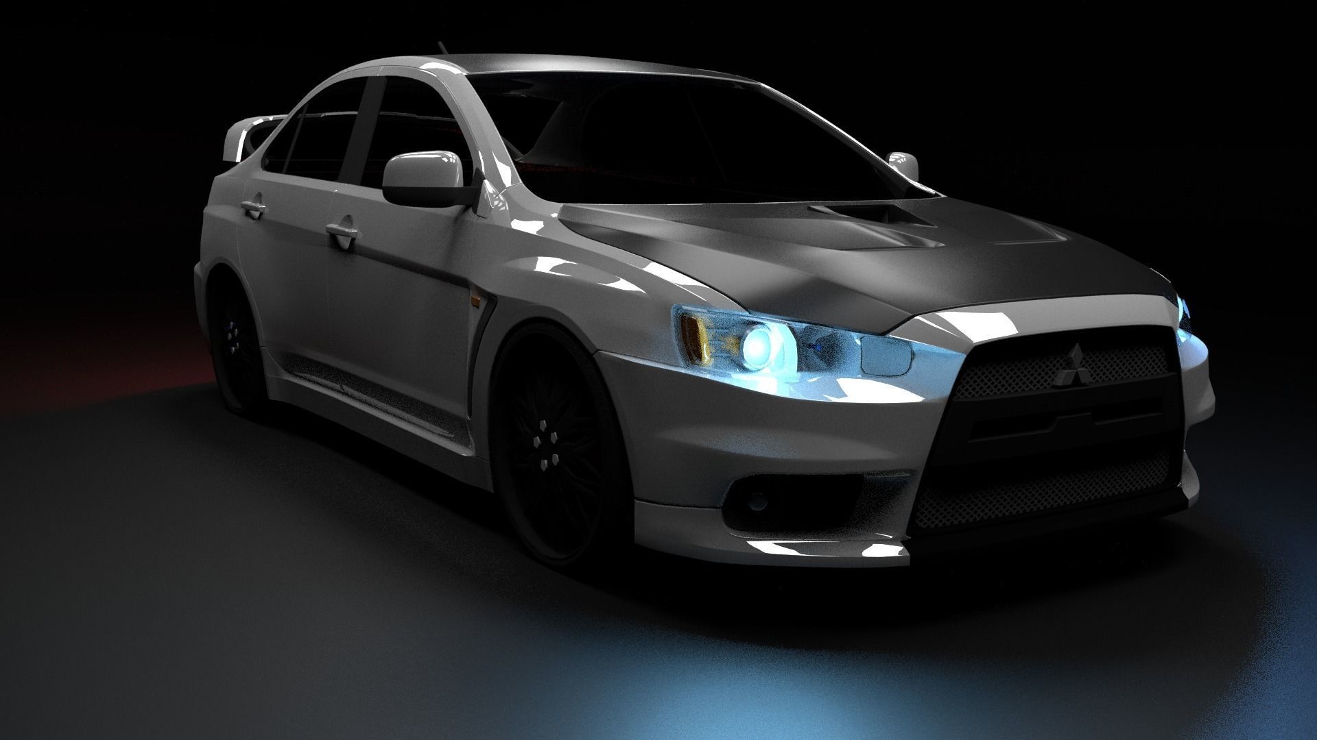 Mitsubishi Lanser X EVO 3D model PBR low-poly game ready Low-poly 3D model