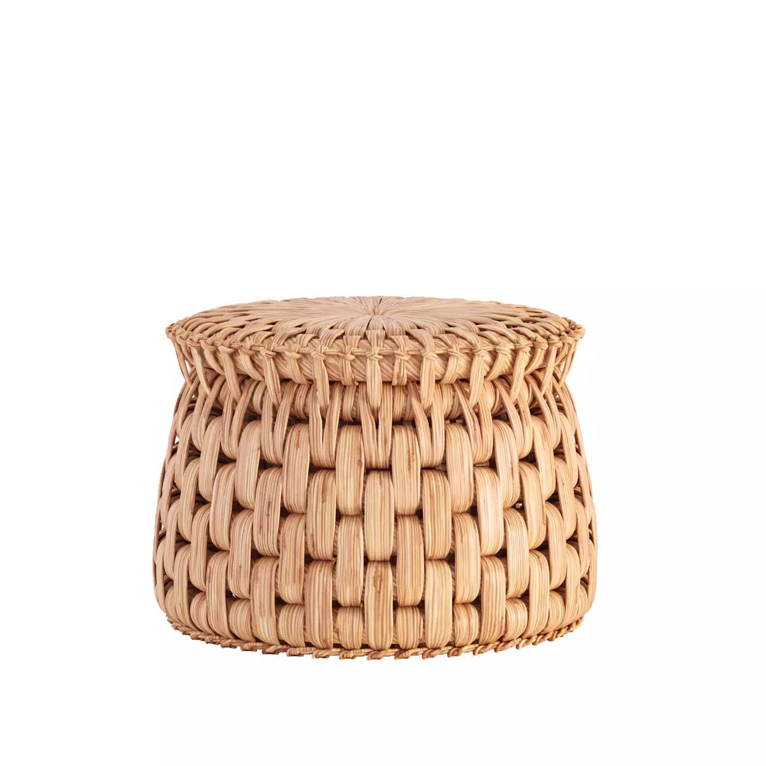 Handcrafted Palm Woven Tule Ottoman by Txt-ure for Luteca 3D model_0