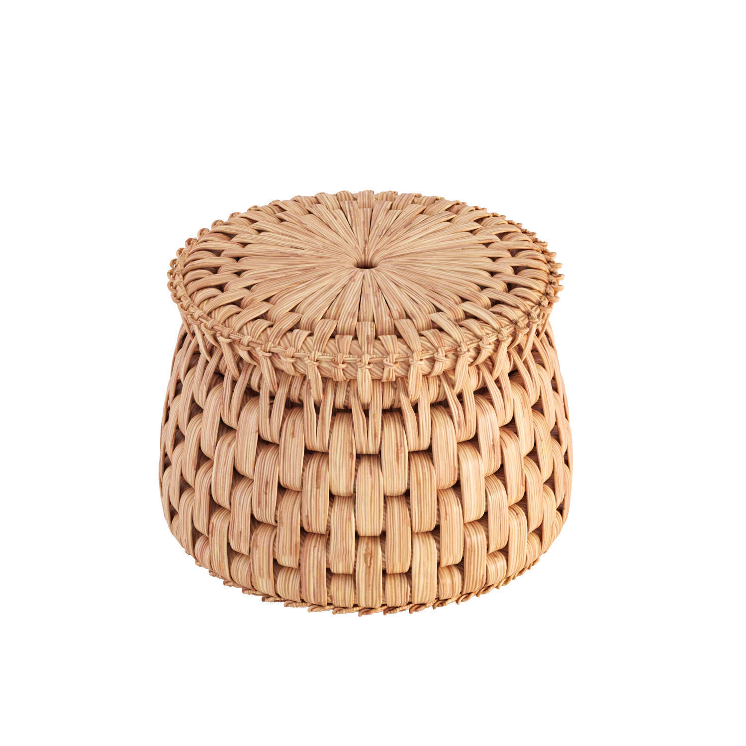 Handcrafted Palm Woven Tule Ottoman by Txt-ure for Luteca 3D model_3