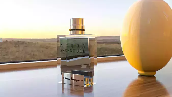 Perfume 3D model - salvatore ferragamo acqua essenziale Low-poly 3D model