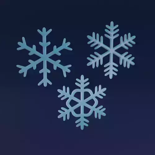 3 cartoon snowflakes