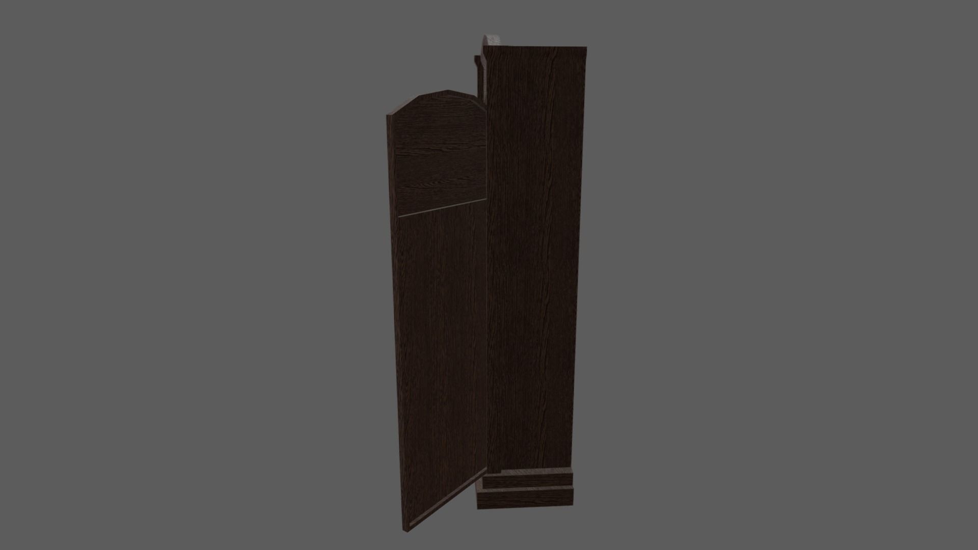 Old Vintage Big Floor Clock Low-poly 3D model_2