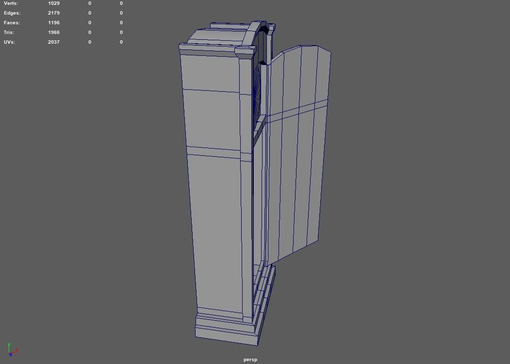 Old Vintage Big Floor Clock Low-poly 3D model_13