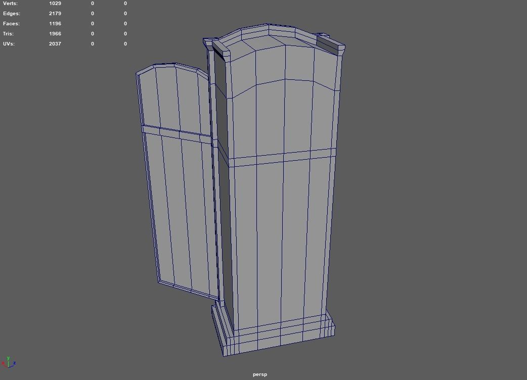 Old Vintage Big Floor Clock Low-poly 3D model_12