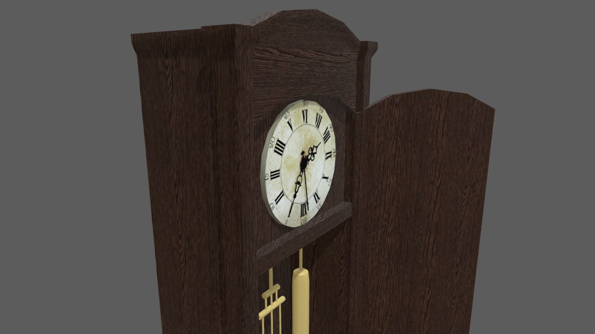 Old Vintage Big Floor Clock Low-poly 3D model_6