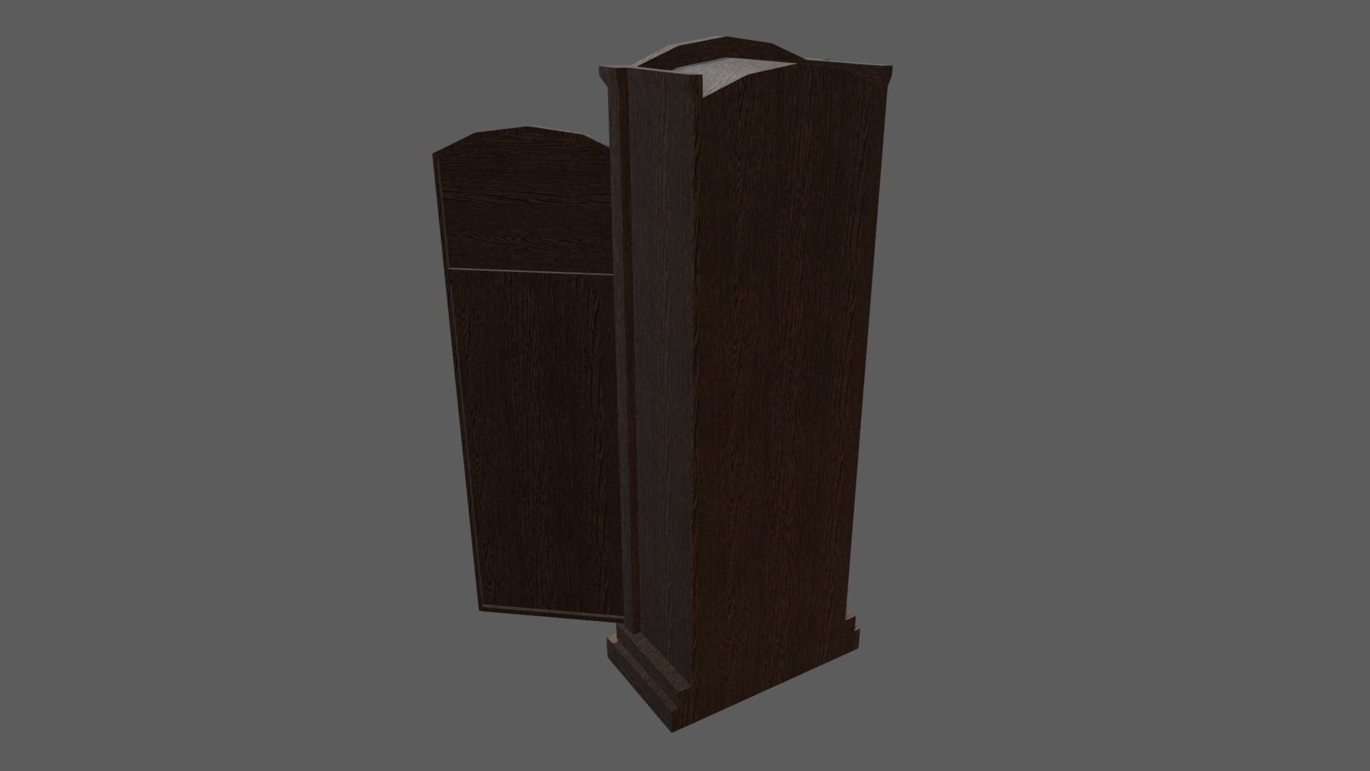 Old Vintage Big Floor Clock Low-poly 3D model_3
