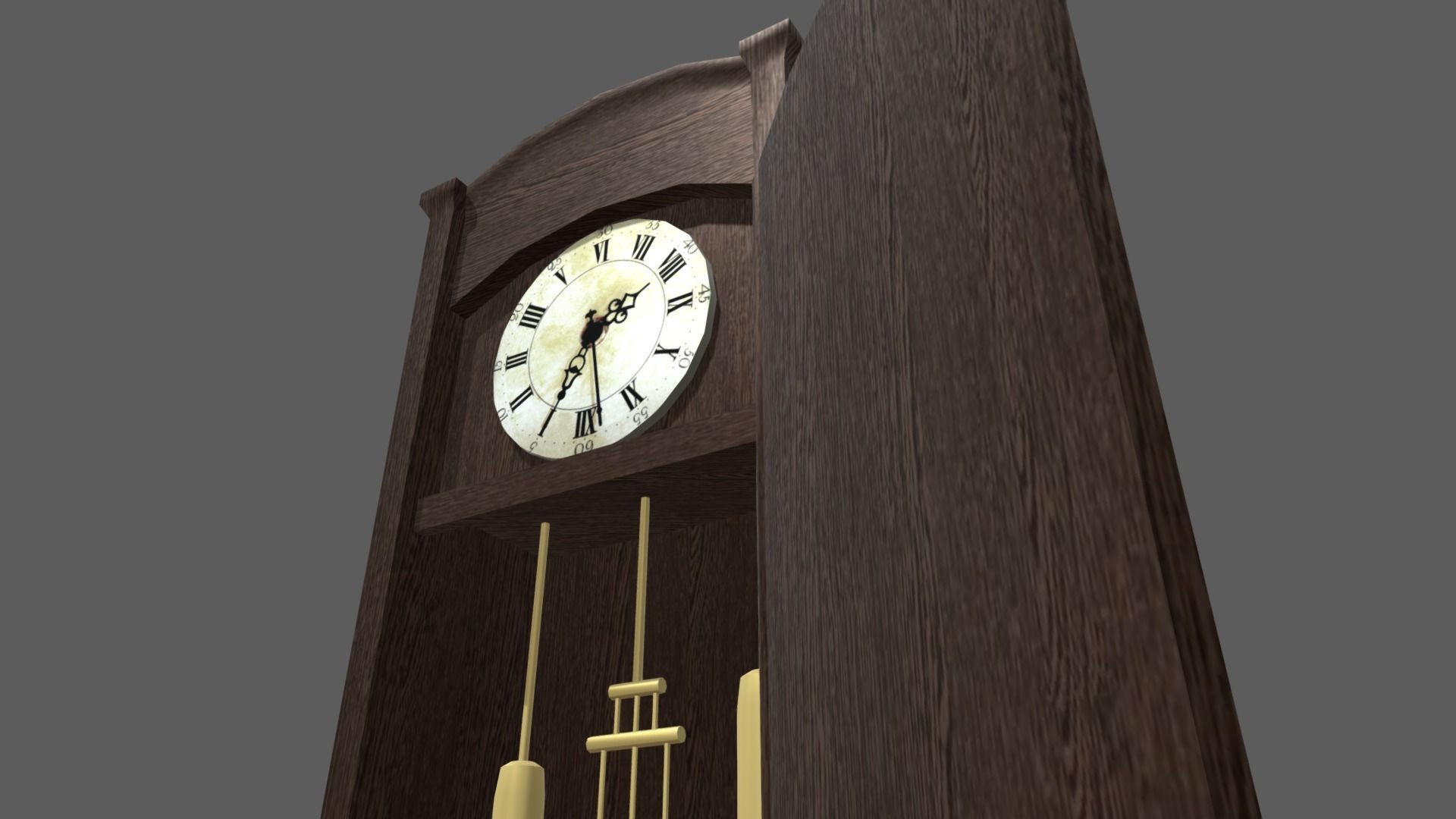 Old Vintage Big Floor Clock Low-poly 3D model_7