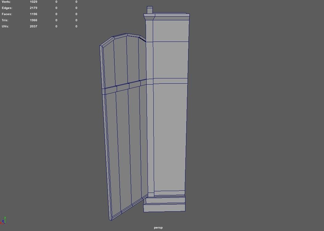 Old Vintage Big Floor Clock Low-poly 3D model_11