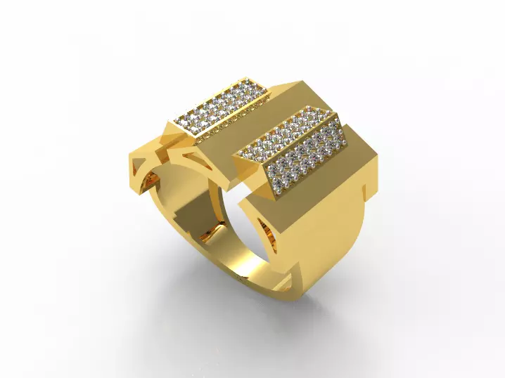 096 - Big Light Weighted Gents Ring - For men 3D print model_0