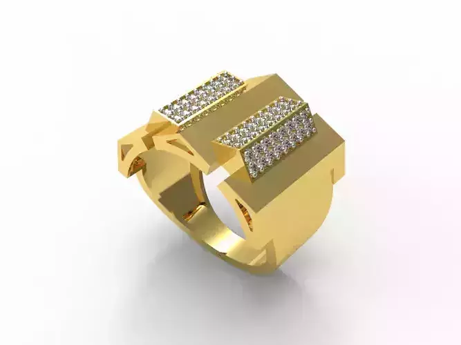 096 - Big Light Weighted Gents Ring - For men 3D print model