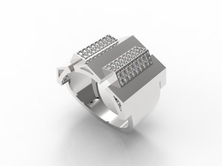 096 - Big Light Weighted Gents Ring - For men 3D print model_2