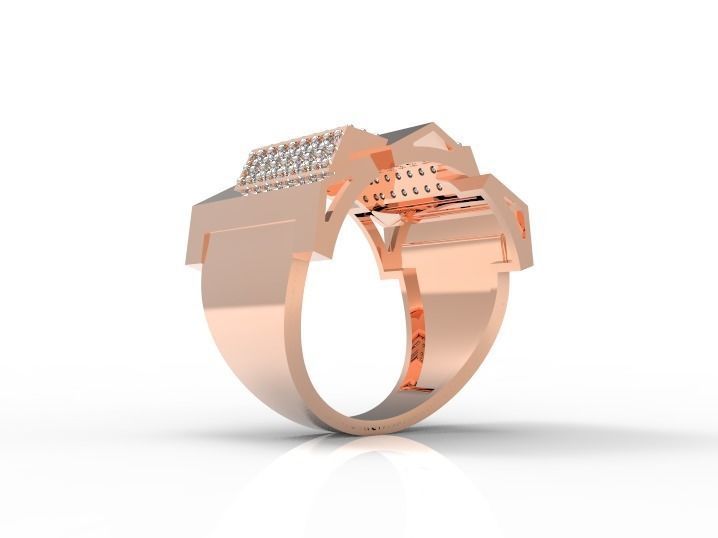 096 - Big Light Weighted Gents Ring - For men 3D print model_7