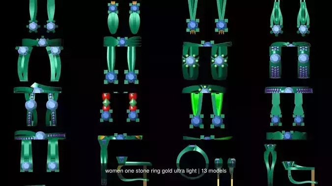 women one stone ring gold ultra light