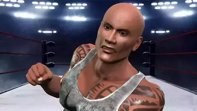 Dwayne The Rock Johnson 3D model Low-poly 3D model