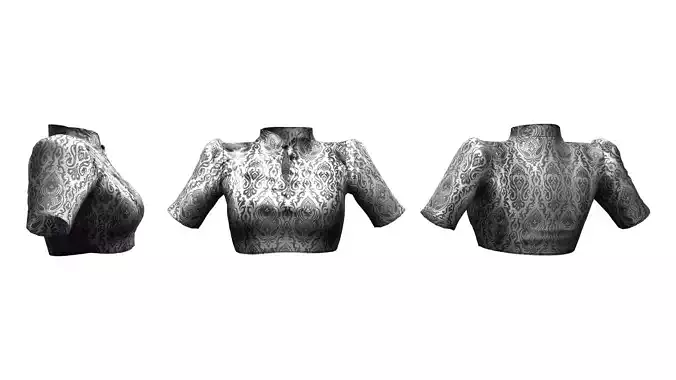 Stand Collar Short Arm Blouse