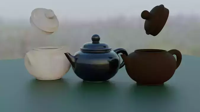 Teapot 3D model with PBR textures