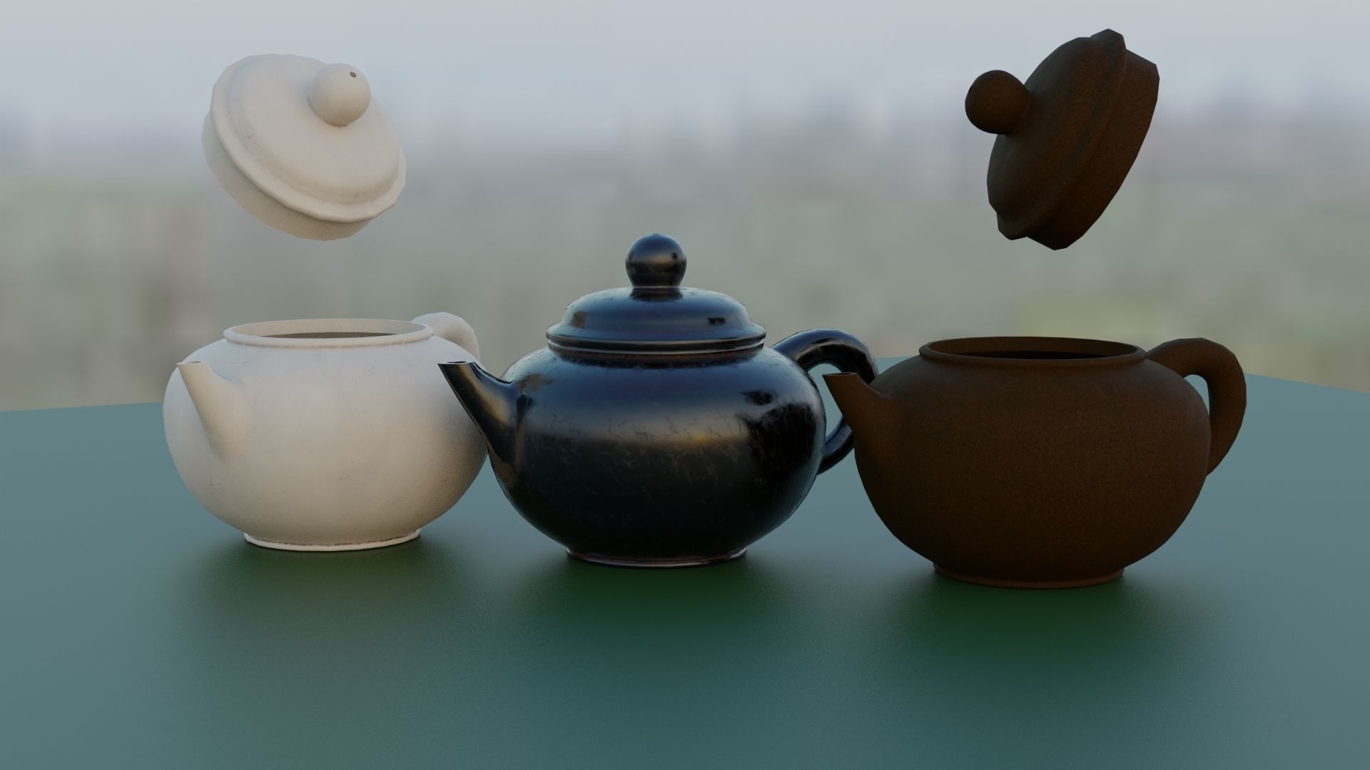 Teapot 3D model with PBR textures Low-poly 3D model_3