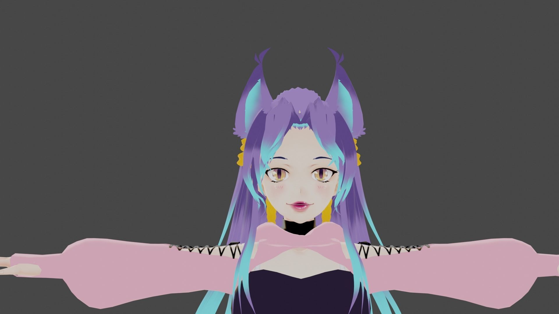 anime girl 3d model Low-poly 3D model_1