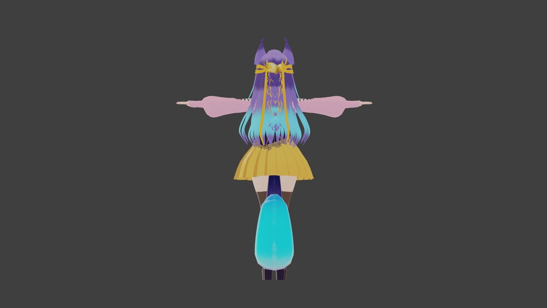 anime girl 3d model Low-poly 3D model_2