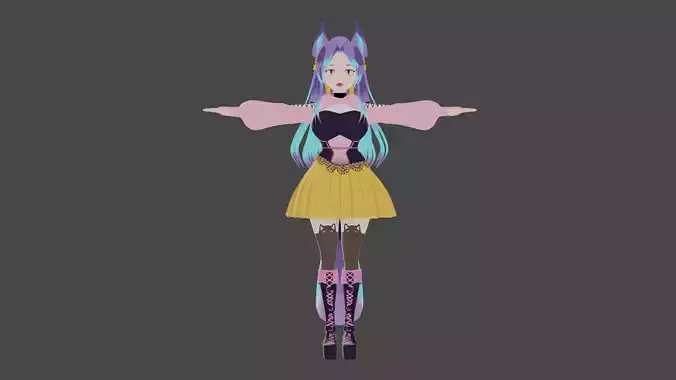 anime girl 3d model