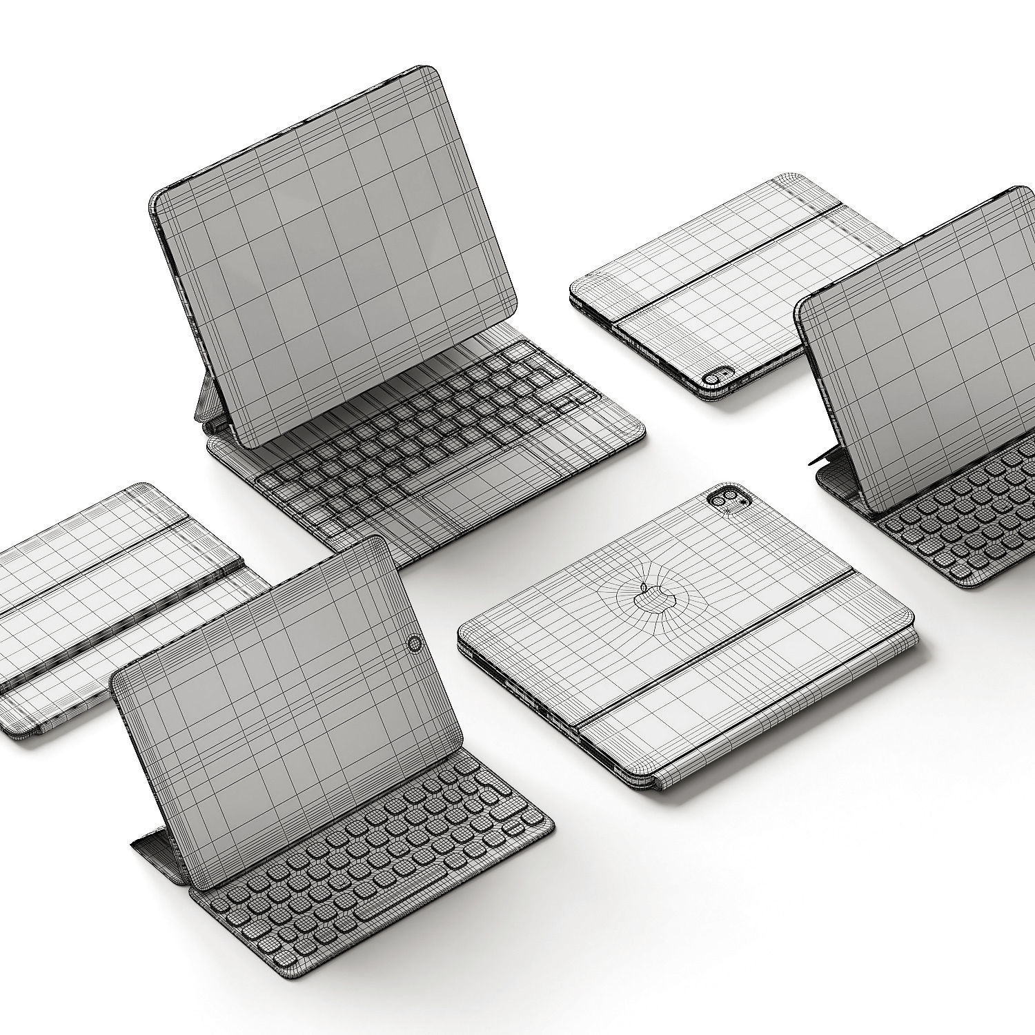 Apple iPad collection 3D model_3