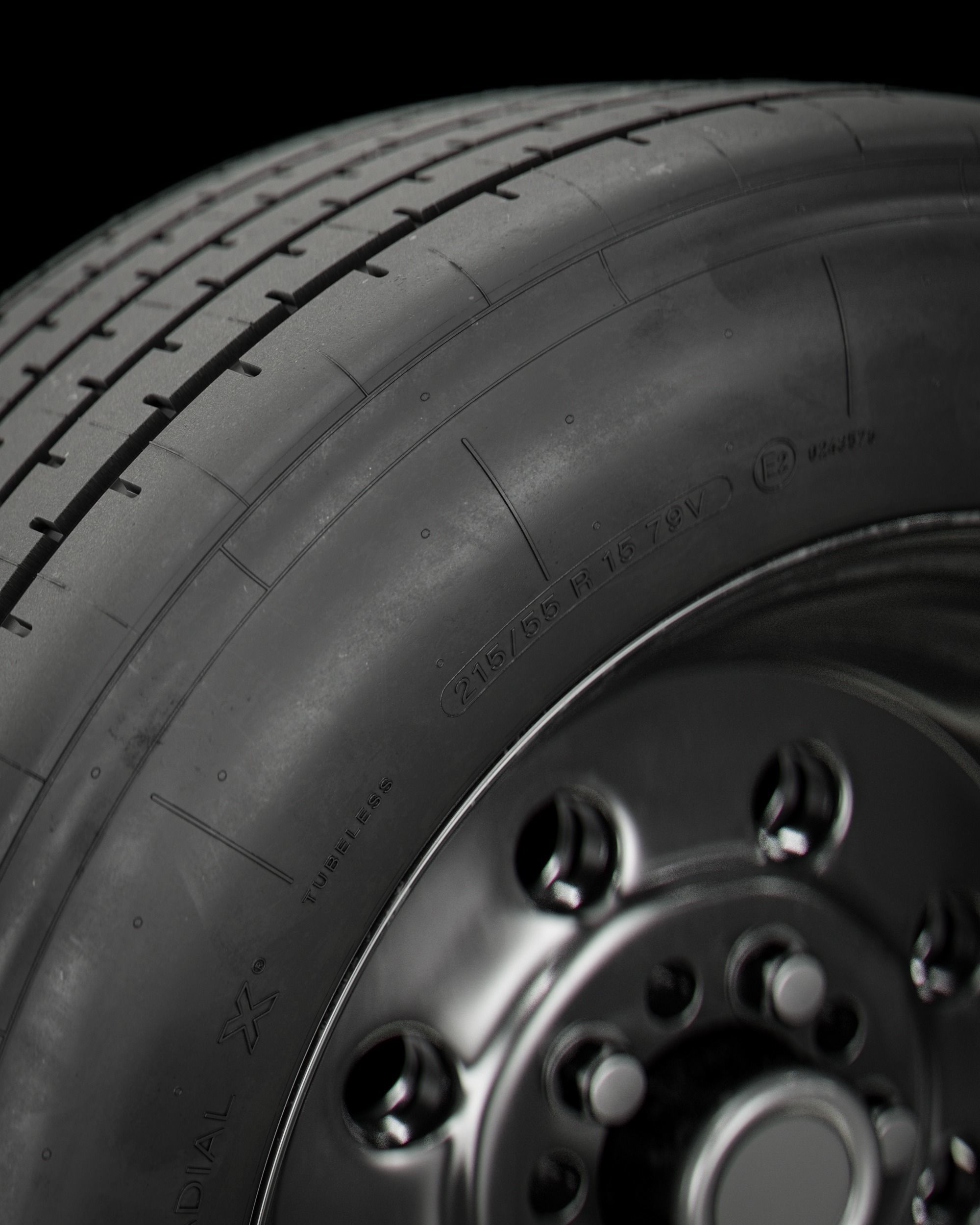 Michelin TB15 215 55 R15 79V 3D model_4