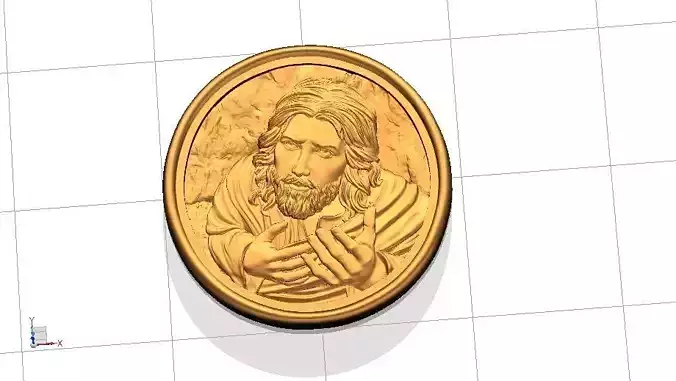 Jesus Praying Medallion CARVING MODEL