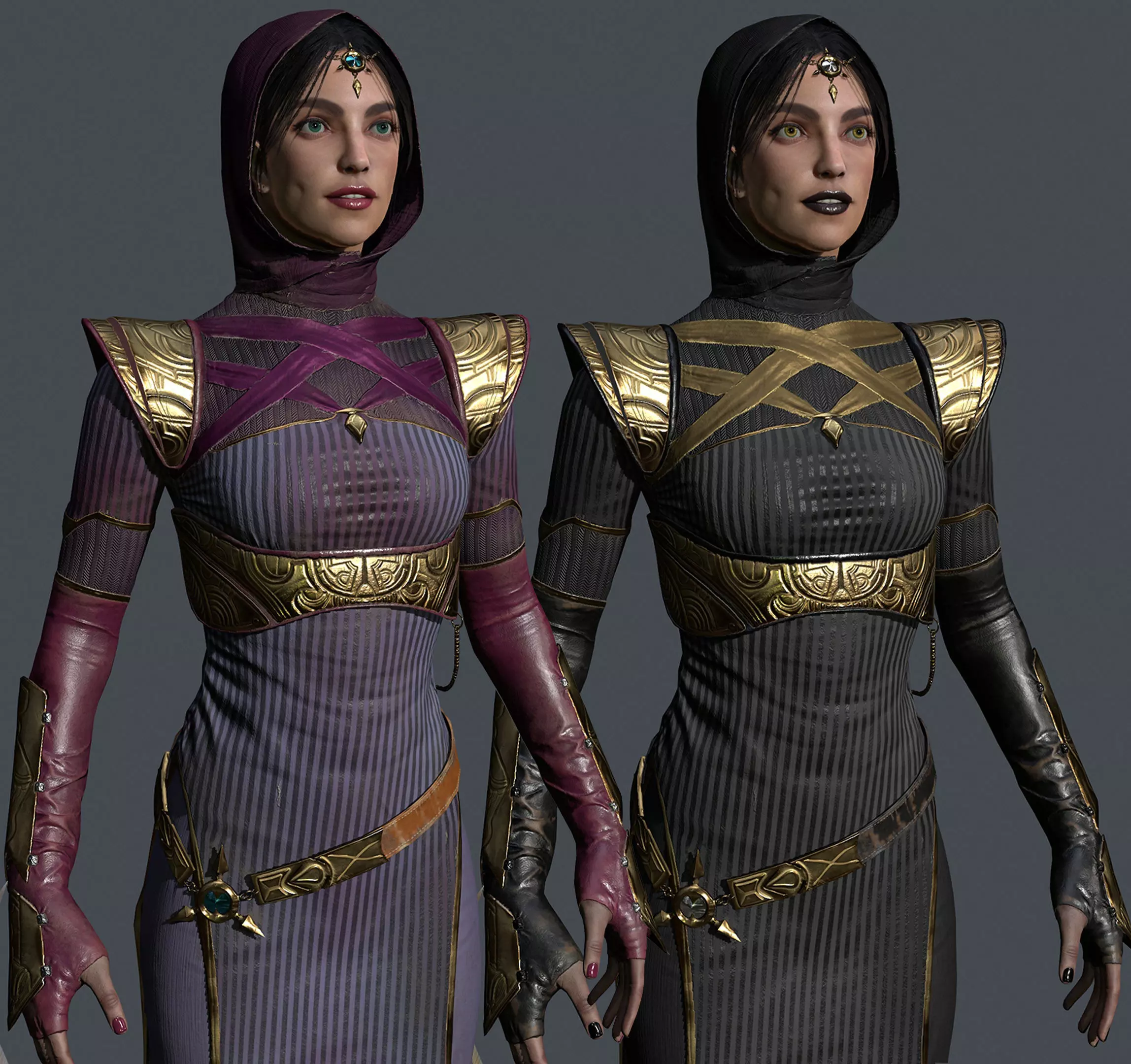 Warrior Woman Game Res Low-poly 3D model