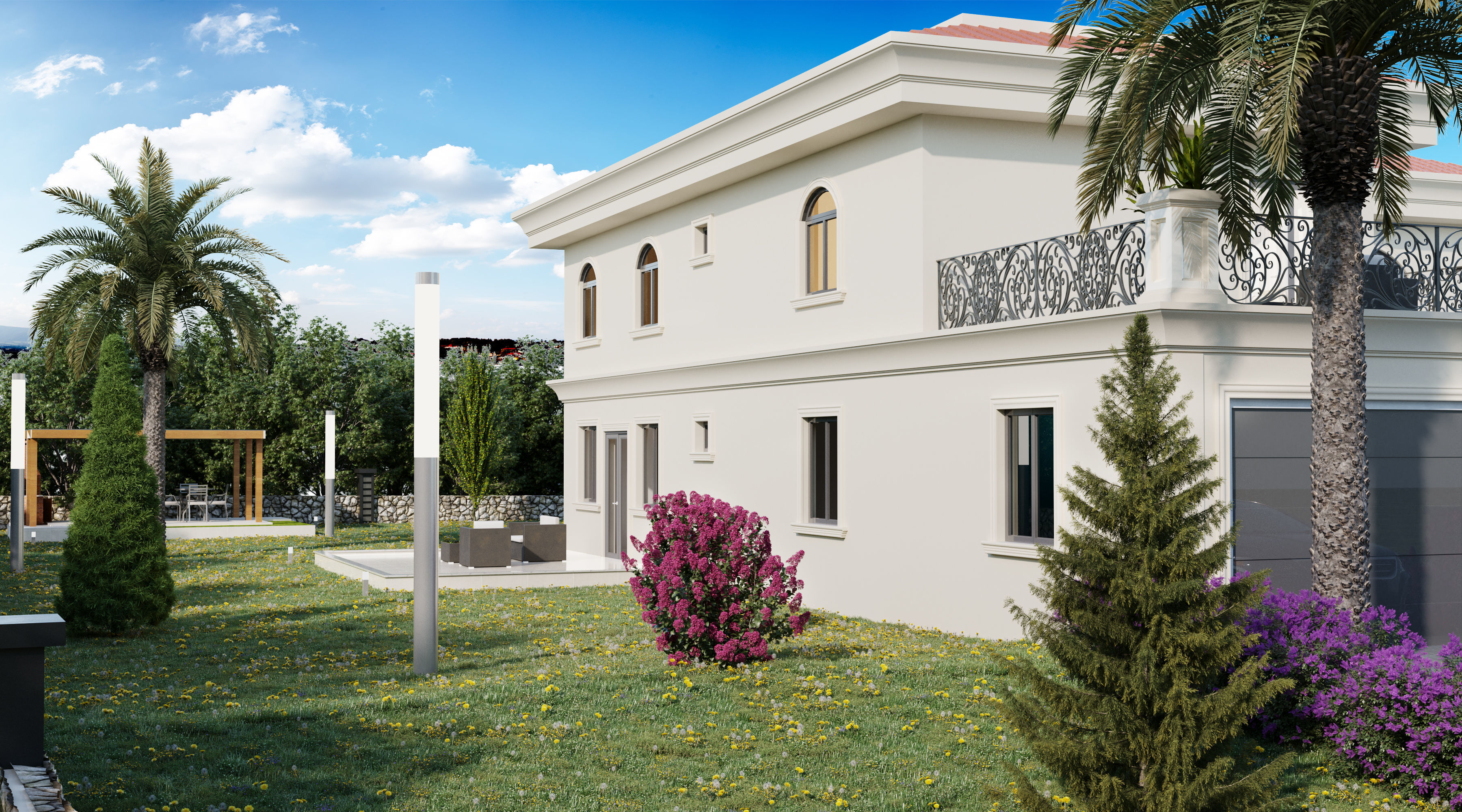 3d new modern villa  ready render settings and model 3D model_2