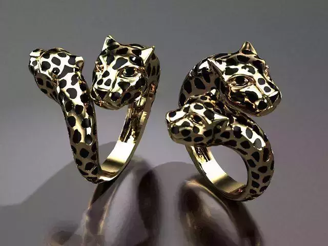 gold ring panther jewelry rings