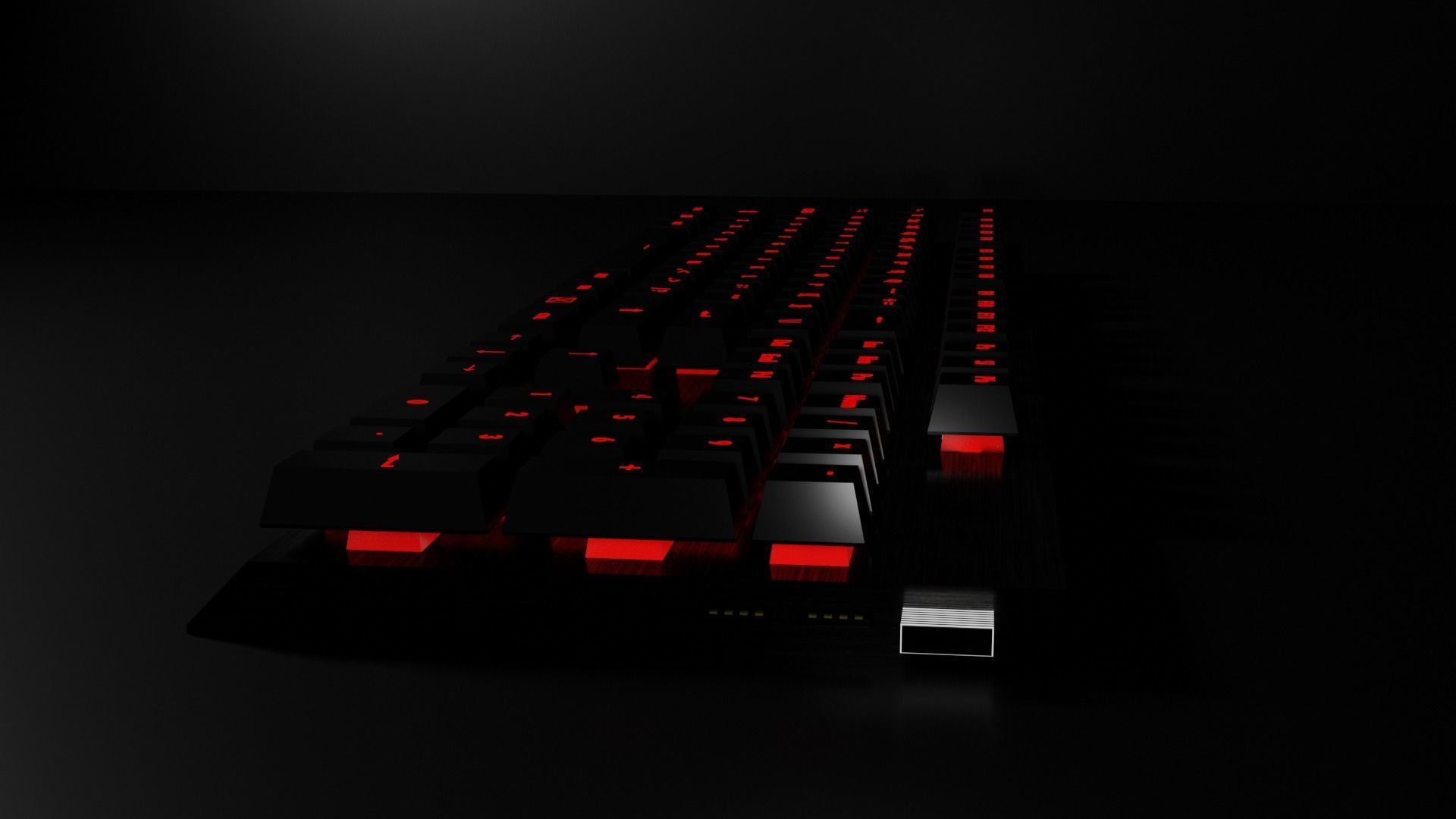 Wireless keyboard with backlight Low-poly 3D model_6