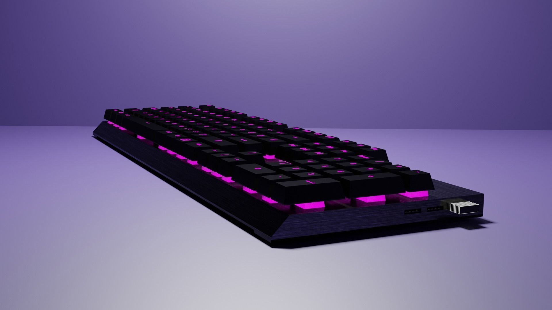 Wireless keyboard with backlight Low-poly 3D model_4