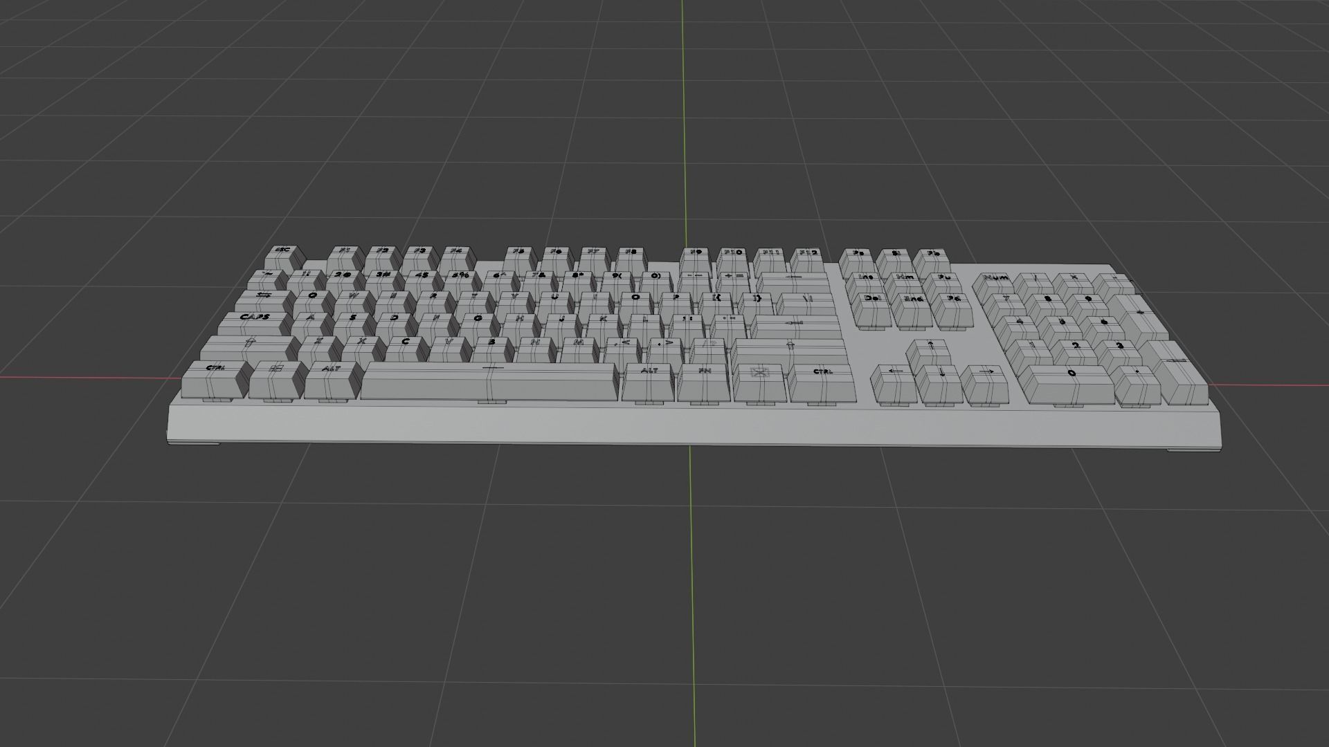 Wireless keyboard with backlight Low-poly 3D model_15