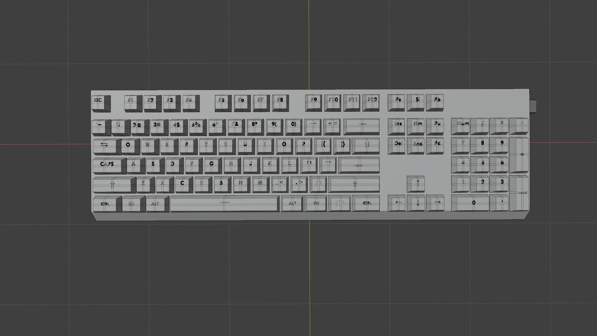 Wireless keyboard with backlight Low-poly 3D model_14