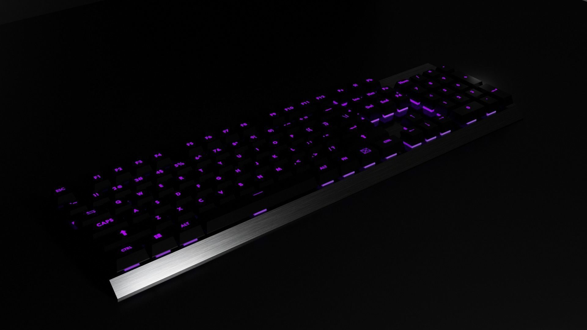 Wireless keyboard with backlight Low-poly 3D model_8