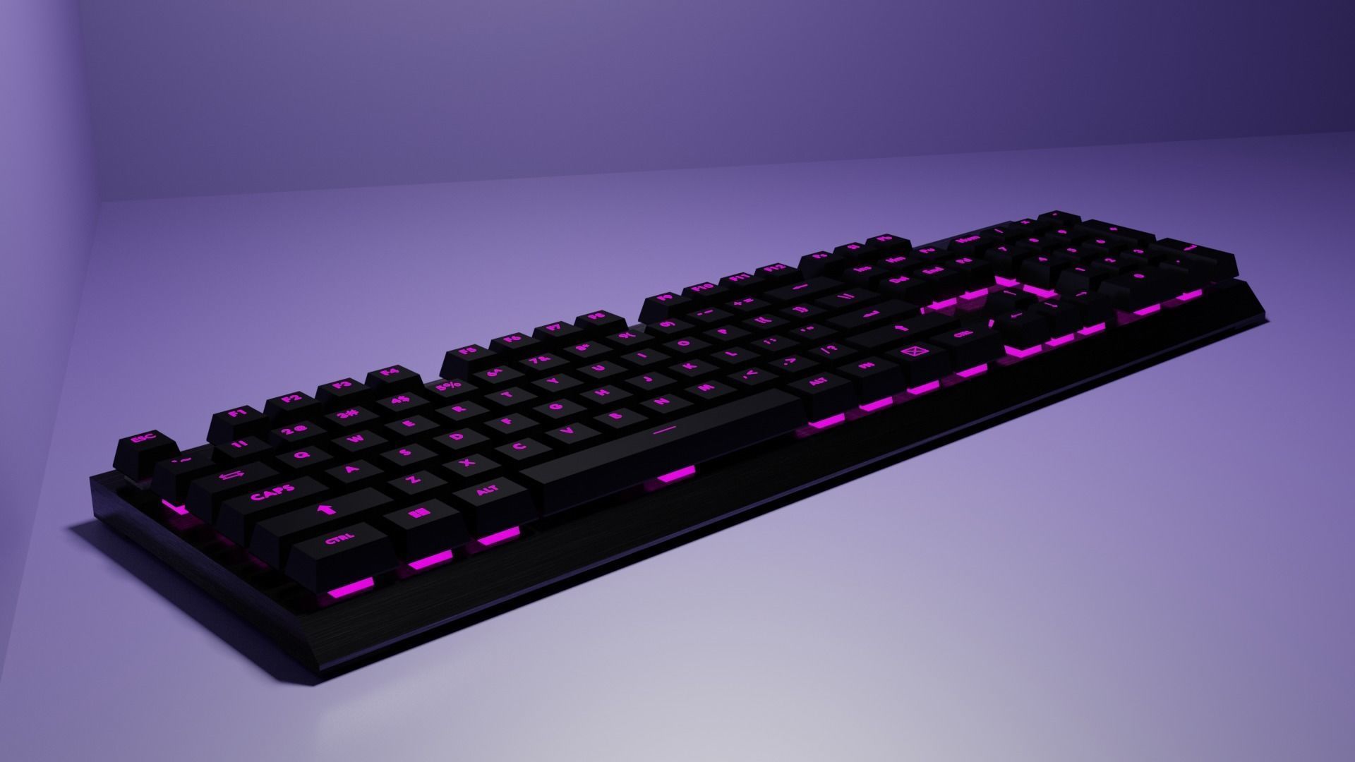 Wireless keyboard with backlight Low-poly 3D model_0