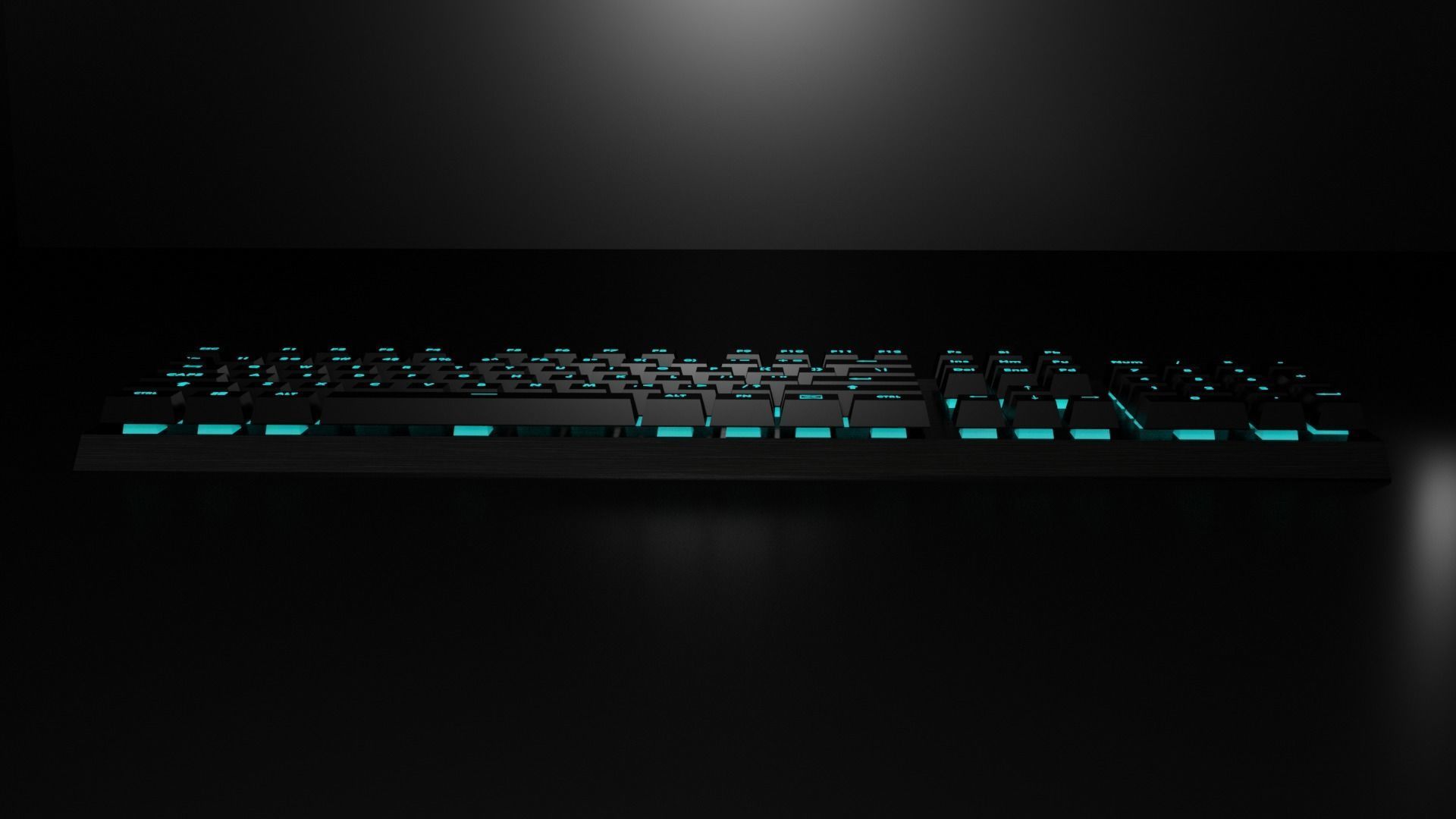Wireless keyboard with backlight Low-poly 3D model_10