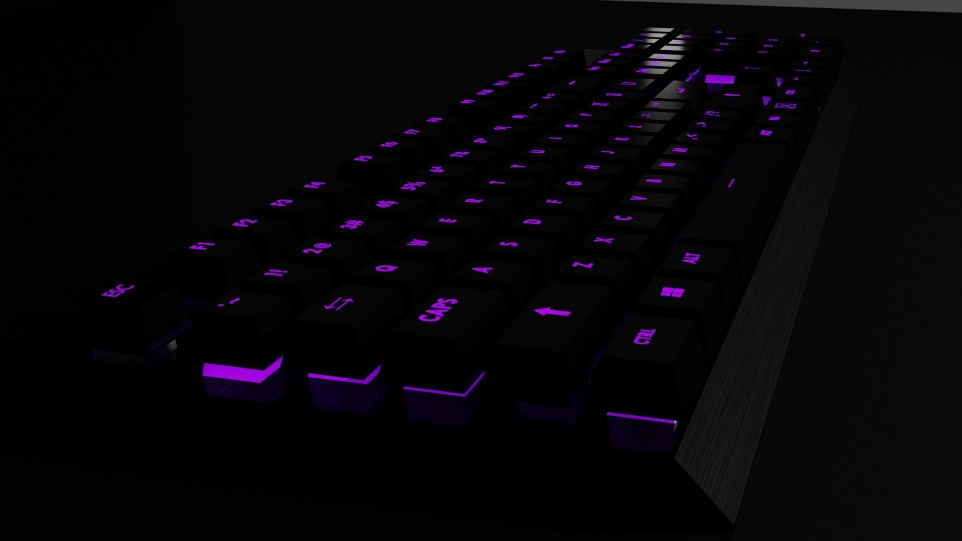 Wireless keyboard with backlight Low-poly 3D model_9