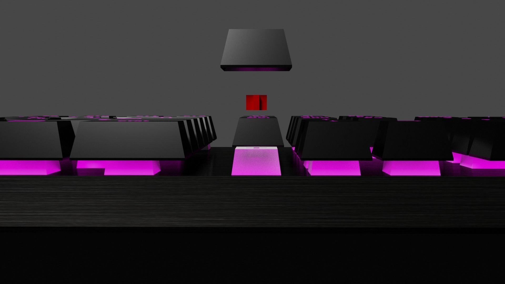 Wireless keyboard with backlight Low-poly 3D model_2