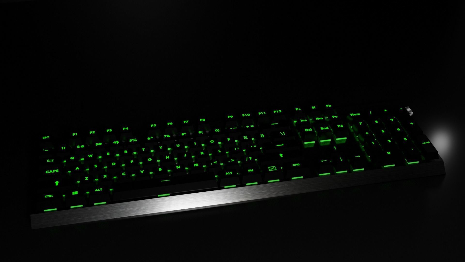 Wireless keyboard with backlight Low-poly 3D model_7