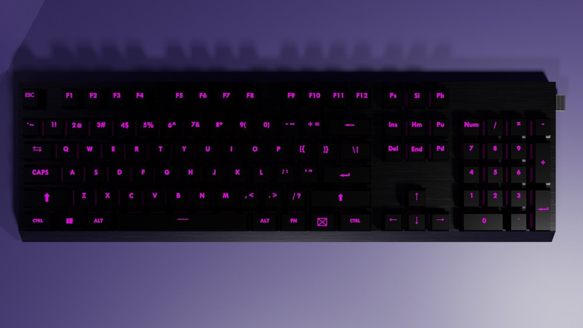 Wireless keyboard with backlight Low-poly 3D model_5